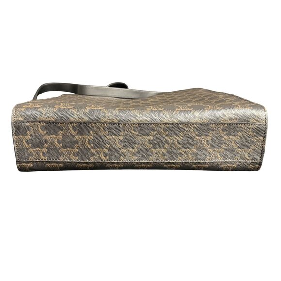 Celine Vertical Cabas Bag In Triomphe Canvas & Leather - Picture 10 of 16